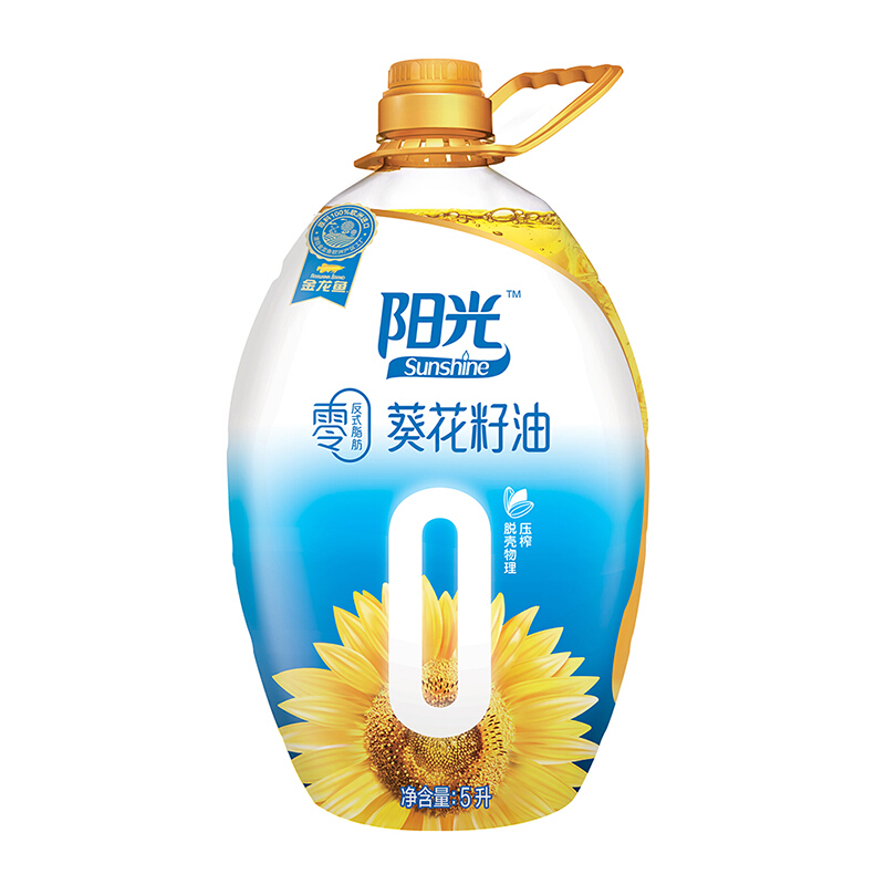 金龙鱼 食用油 阳光零反式脂肪 葵花籽油5L(葵花籽脱壳压榨)