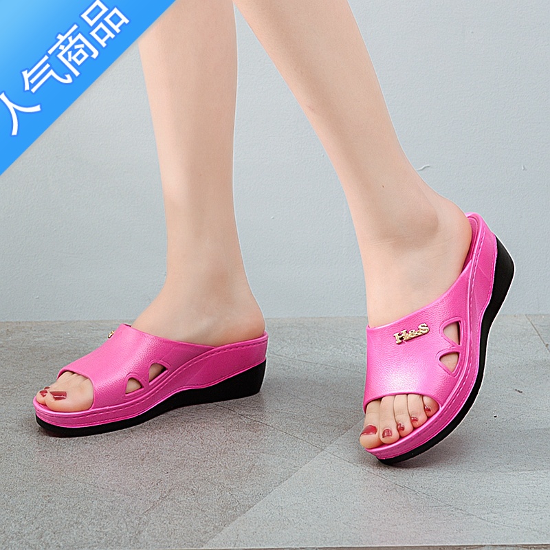 SUNTEK拖鞋女夏外穿夏季韩版休闲厚底高跟舒适防滑增高家居女士凉拖T高清大图