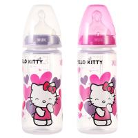 NUK300ML宽口PP彩色Hello Kitty印花奶瓶2支装(带初生型硅胶中圆孔奶嘴)颜色随机