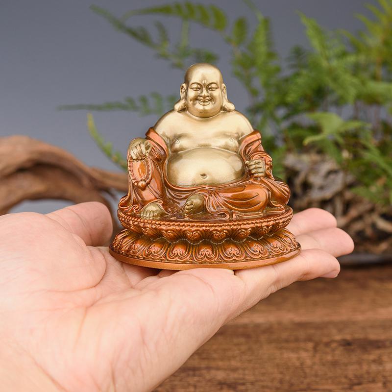 家柏饰(CORATED)弥勒佛摆件 铜大肚笑佛汽车车载客厅玄关饰品高清大图