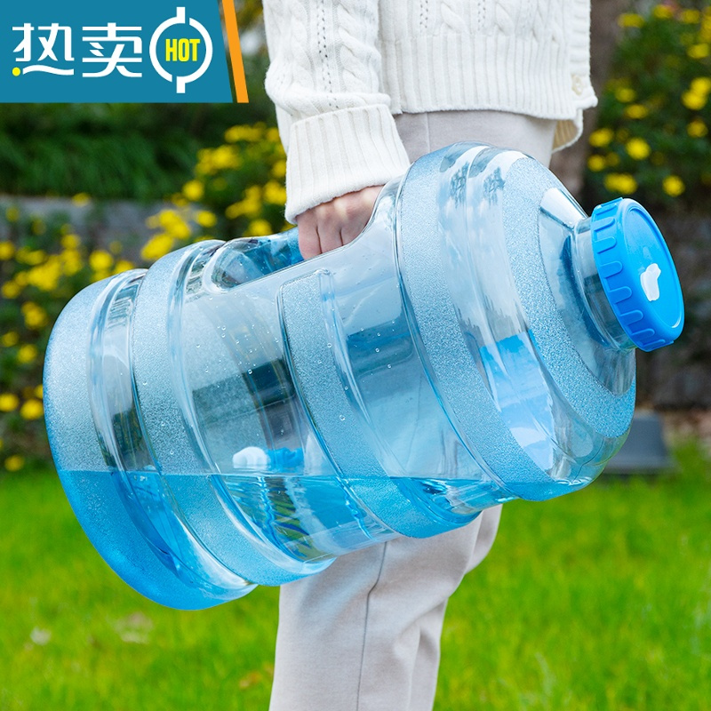 敬平pc加厚塑料装山泉水带水龙头纯净矿泉水桶空桶家用储水用 18.9升圆桶