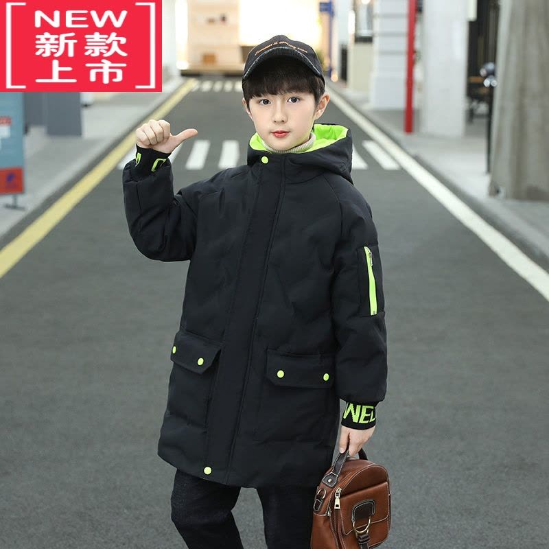 可莉允男童棉衣2022年新款冬季加厚棉袄中大儿童冬装潮童中长款棉服保暖图片