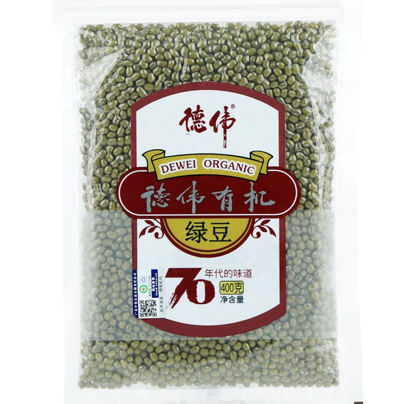 德伟有机绿豆400g 消暑清热新小绿豆汤可用薄皮发豆芽熬粥夏日冰爽