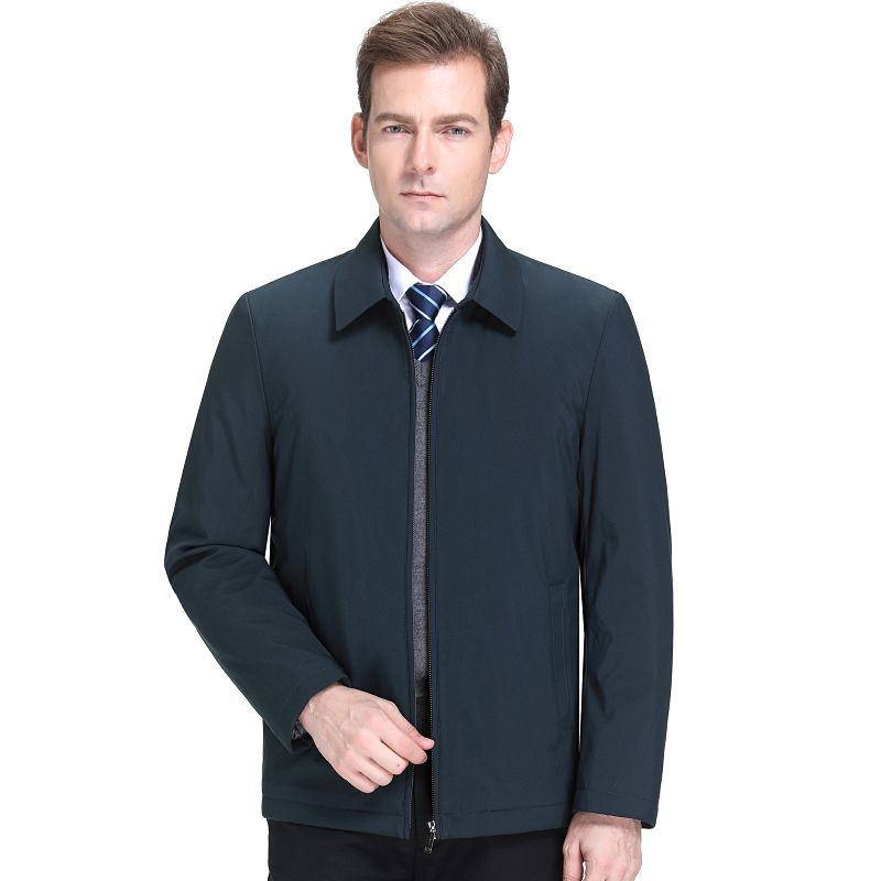 秋冬棉服专柜正品新款夹棉夹克男士外套加厚爸爸冬装翻领休闲中老年茄克衫棉衣高端外套梦特娇阿玛尼金利来劲霸七匹狼红豆皮尔卡丹 9982墨绿 170/84A