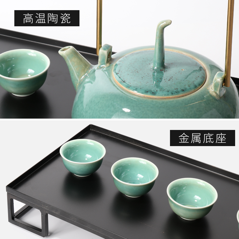 新中式创意样板间售楼陶瓷部茶具摆件酒店客厅茶几书房家居摆设品 三维工匠 白色E款高清大图