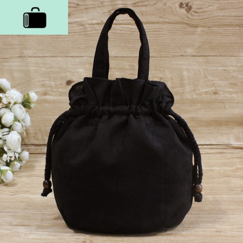 小布包手拎包女包汉服复古民族花边迷你束口抽绳手提包newlake女士单