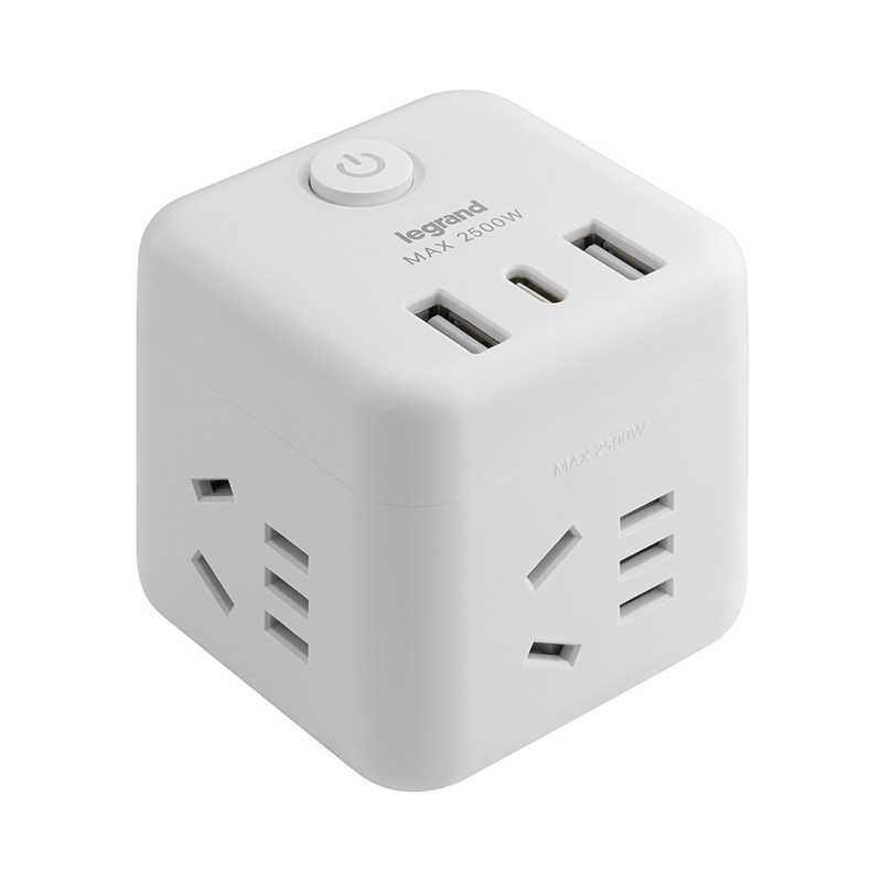 罗格朗 总控 四位五孔带USB(2A1C)20W魔方转换 FM2500K1/AAC 个高清大图