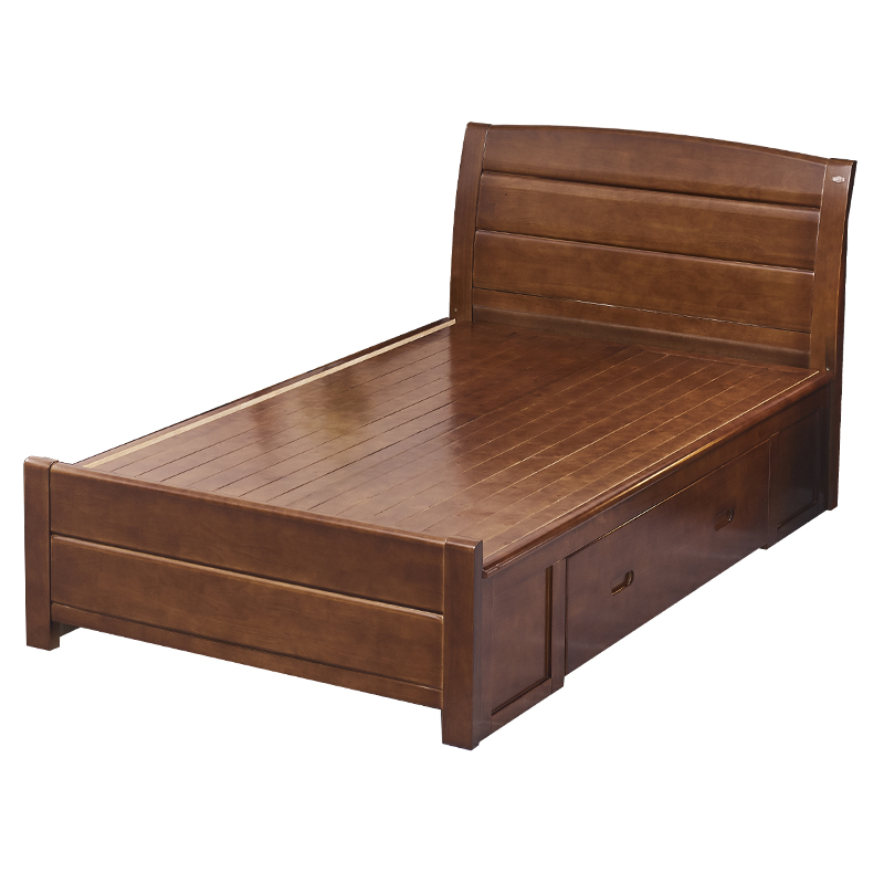 广亿隆储物高箱床带垫(1.2*2米床*1张带床垫*1张)高清大图