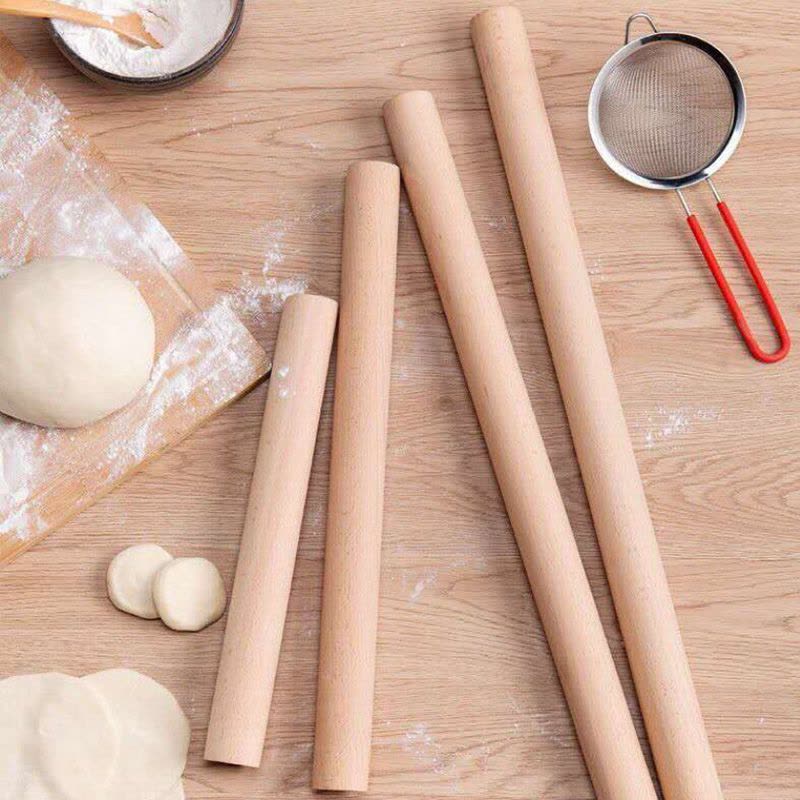 榉木实木擀面杖厨房家用饺子皮面杆擀面棍烘焙工具D9|长度88cm[直径3.5cm] 榉木单买不送图片
