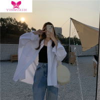 YUNWUXIN白色衬衫女设计感小众宽松bf慵懒风休闲秋季oversize衬衣长袖上衣