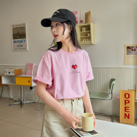 [1折价20元]唐狮短袖T恤女新款夏季宽松纯棉体恤设计感小众别致上衣sz