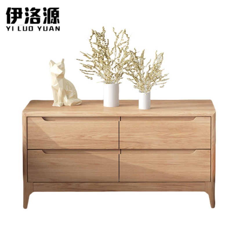 伊洛源橡胶木床头柜800*380*530mm个