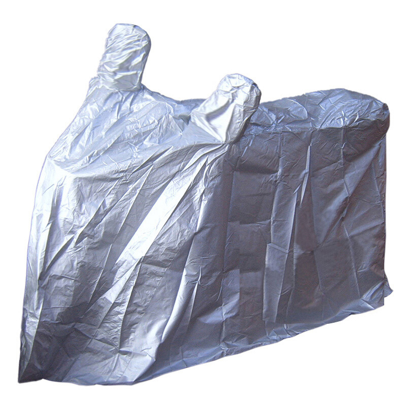 防雨罩摩托车防雨防尘车罩防水两用银灰色电动车骑行雨衣 均码