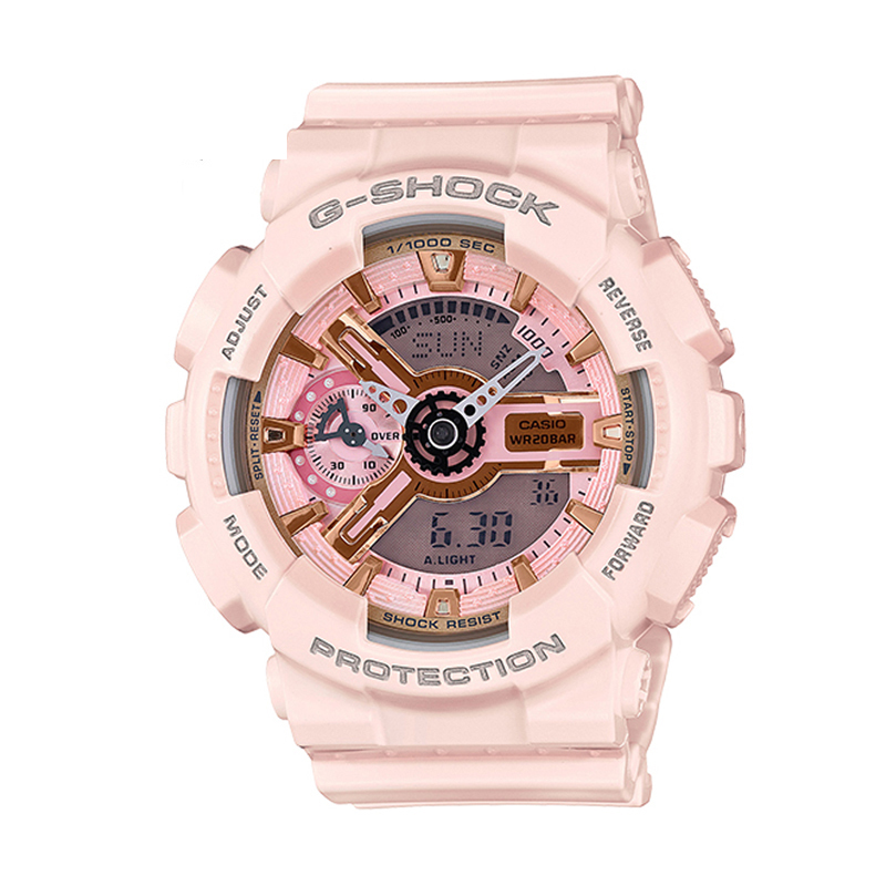 卡西欧(CASIO)G-SHOCK 防水防震防磁运动女表石英手表 GMA-S110MP-4A1PR