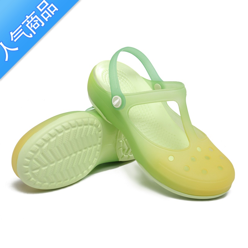 SUNTEK洞洞鞋女2023夏ins潮厚底防滑大码海边沙滩凉鞋护士外穿果冻拖鞋高清大图