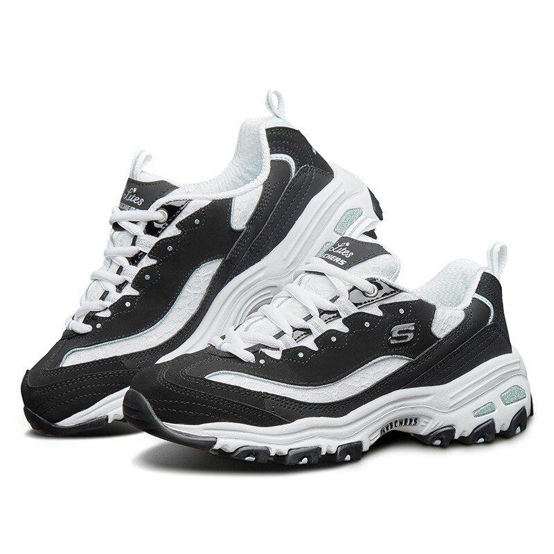 Skechers斯凯奇女鞋时尚厚底增高熊猫鞋轻质休闲老爹鞋11959-BKW36_525104