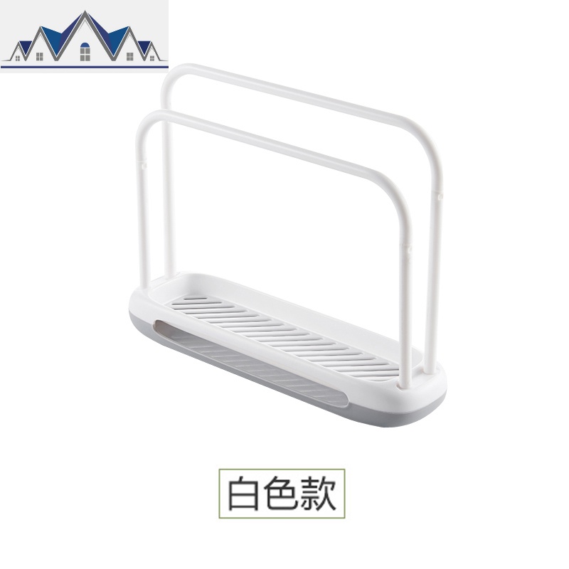 硅藻泥双杆抹布架厨房沥水洗碗布挂架毛巾架百洁布沥水架水池置物 三维工匠收纳层架高清大图
