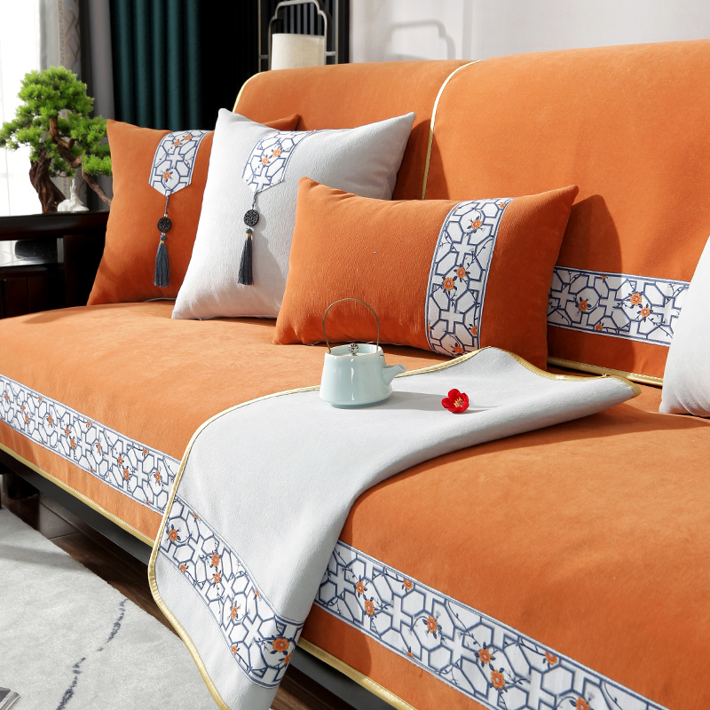 京城派 新中式四季沙发垫套装沙发套罩巾套装坐垫子巾春夏季坐垫子