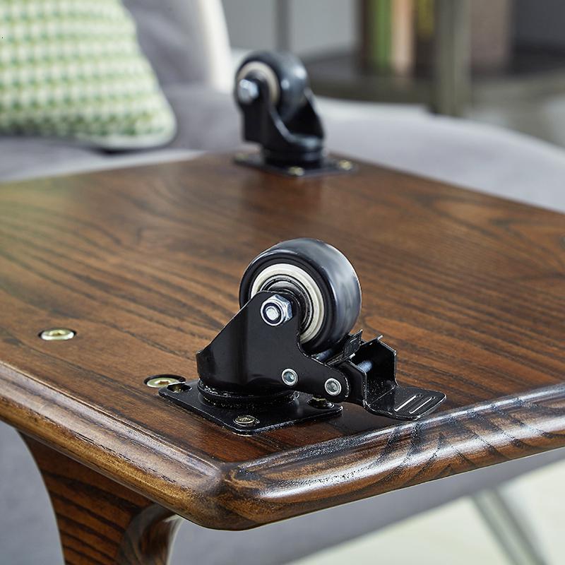 北欧可移动实木边几客厅沙发边桌角几柜带轮写字桌子小茶几床头桌高清大图