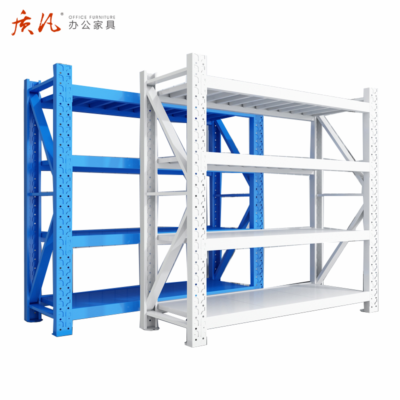 质凡货架仓库货架置物架展示架蓝色轻型长120宽40货架承重150kg高清大图