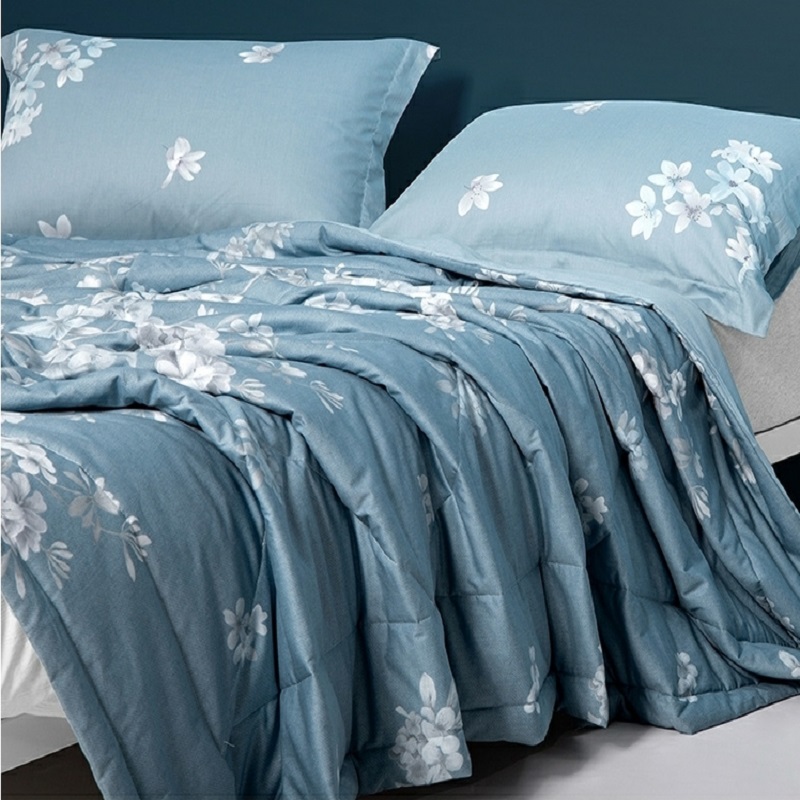 水星家纺 空调被夏凉被子七孔纤维夏被子约1600克200*230cm蓝高清大图