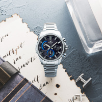 卡西欧（CASIO）手表男 EDIFICE系列日韩品牌商务人造蓝宝石玻璃太阳能休闲防水男石英腕表