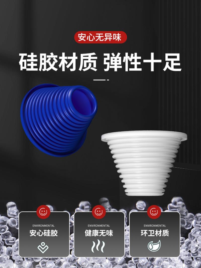 下水道堵口器封口盖防返臭利器卫生间通用反味洗衣机防臭塞子--【45--75mm】;绿色高清大图