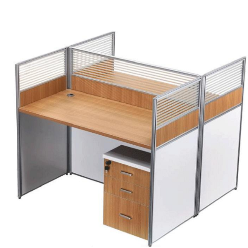 沃盛 屏风工位办公桌椅组合卡座 简约现代两人位含柜