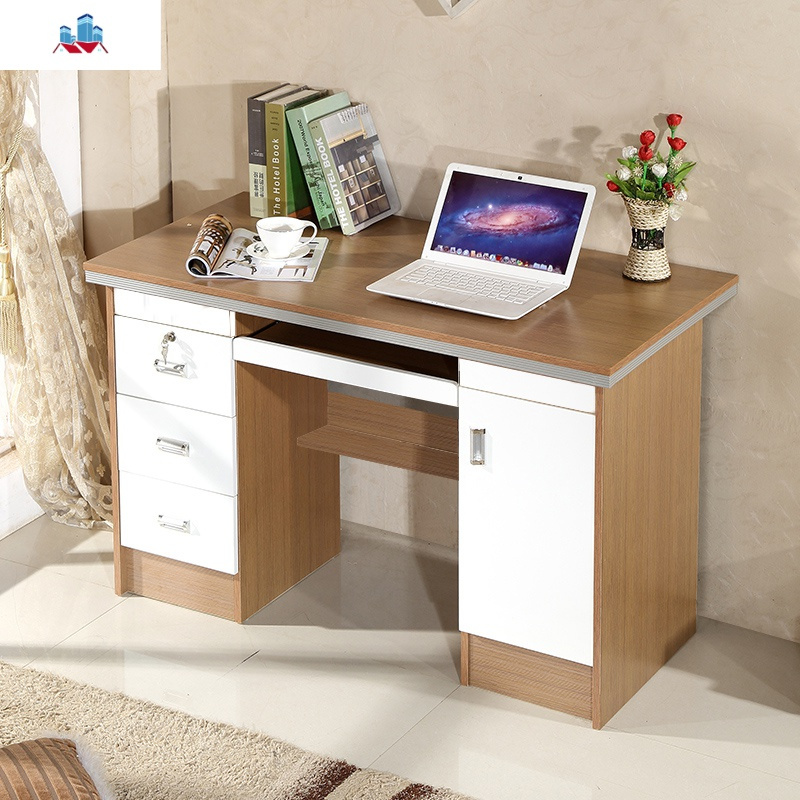 写字台式电脑桌单人简约现公桌1.2米带锁带抽屉1.4米书桌家用 泰空仓