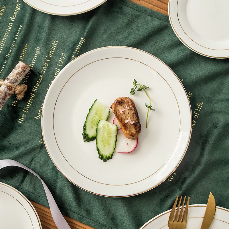 骨碟家用吐骨碟垃圾盘陶瓷简约6寸餐盘日式小盘子装骨头碟子6个装6