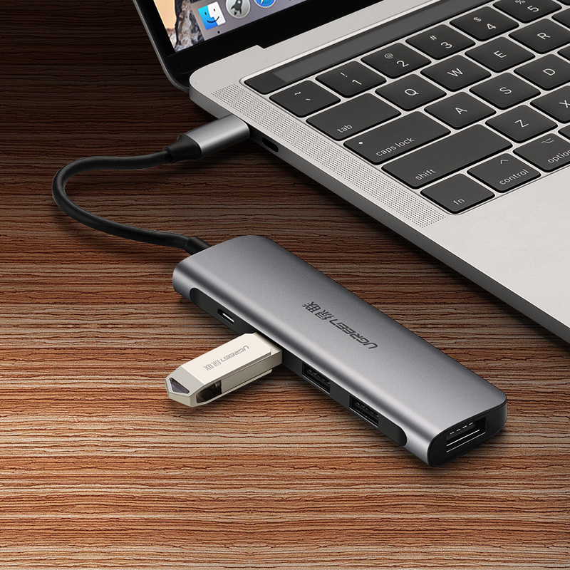 绿联Type-C扩展坞四口USB分线器转接头USB-C转换器适用苹果MacBook电脑华为笔记本50979