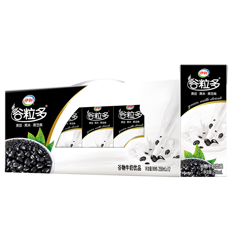 伊利谷粒多 黑谷牛奶饮品整箱 250ml*12盒 礼盒装高清大图