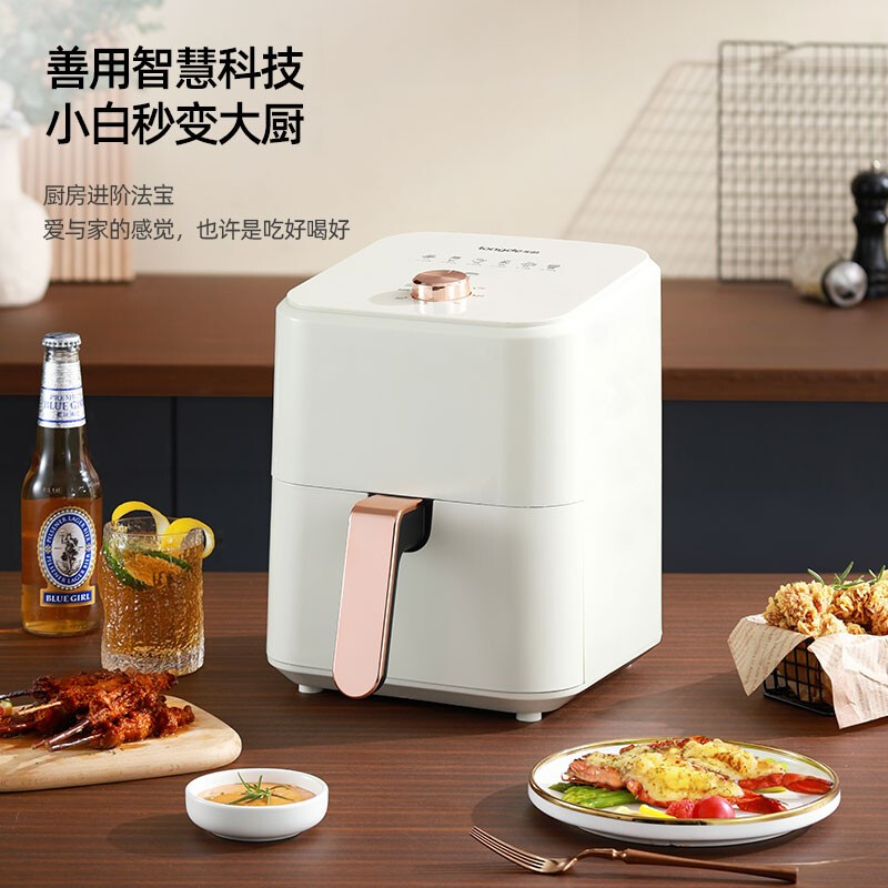龙的(longde) 空气炸锅 家用旋钮操作多功能5L大容量烤箱薯条机 自主定时调节无油烟电炸锅 LD-KL5068高清大图