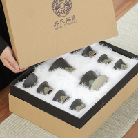 苏氏陶瓷(SUSHI CERAMICS)茶具套装手绘釉画彩三才盖碗款功夫茶具礼盒套装
