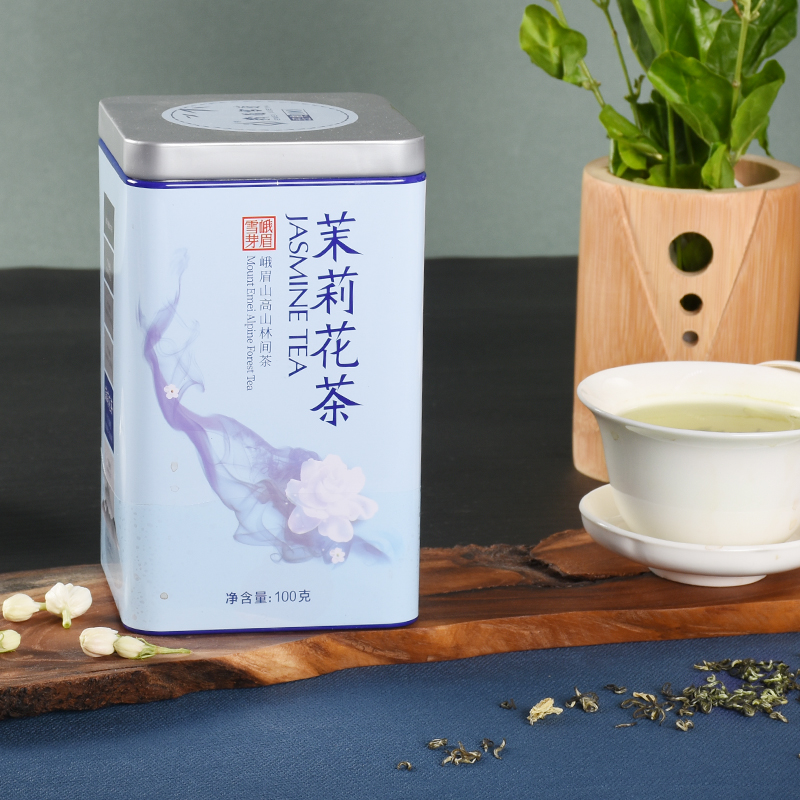 峨眉雪芽 茉莉花茶100克 雨前茉莉花茶 茶叶高清大图
