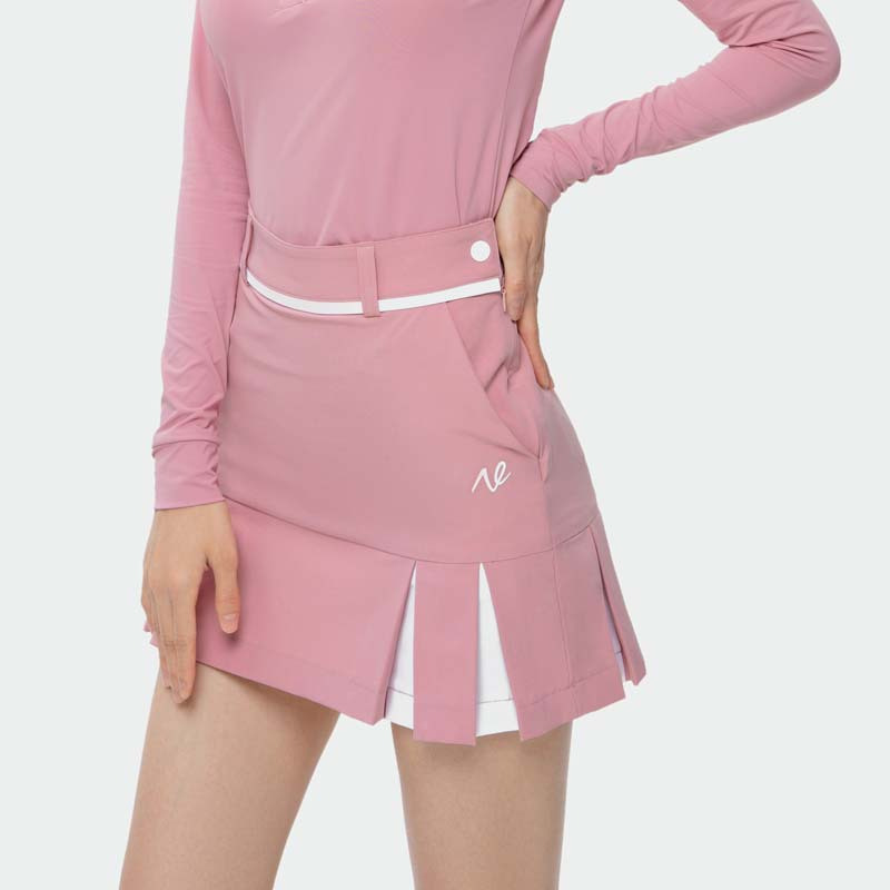 netls高尔夫腰线撞色短裙半身裙跑步运动休闲网球裙早秋时尚裙