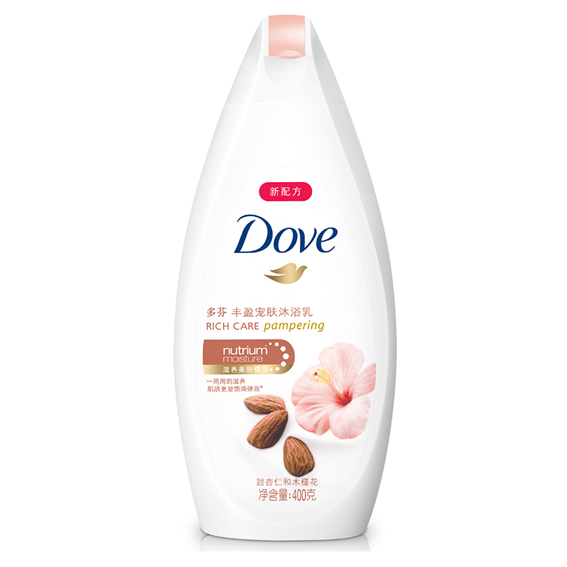 多芬(Dove)沐浴露 丰盈宠肤沐浴乳 甜杏仁和木槿花400g【联合利华】高清大图