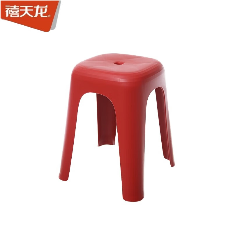 禧天龙(Citylong) 4个装塑料家用加厚凳子高凳可叠放防滑简易客厅餐椅家居高凳 D-2124 故宫红