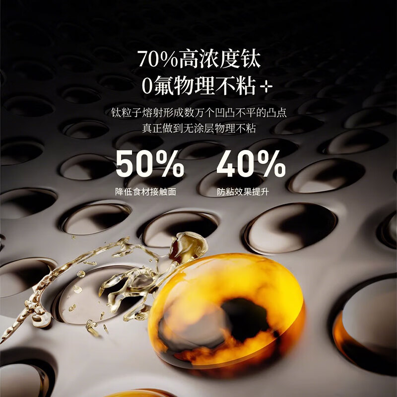 温仑山鹅卵石超钛不粘炒锅家用炒菜锅无涂层电磁炉燃气灶通用32cm 茉莉白VP-3ECG01高清大图