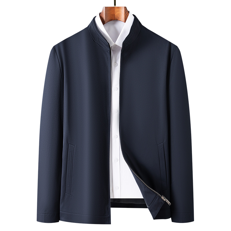 恒源祥男士夹克春秋立领爸爸装外套宽松休闲中老年男装上衣茄克衫