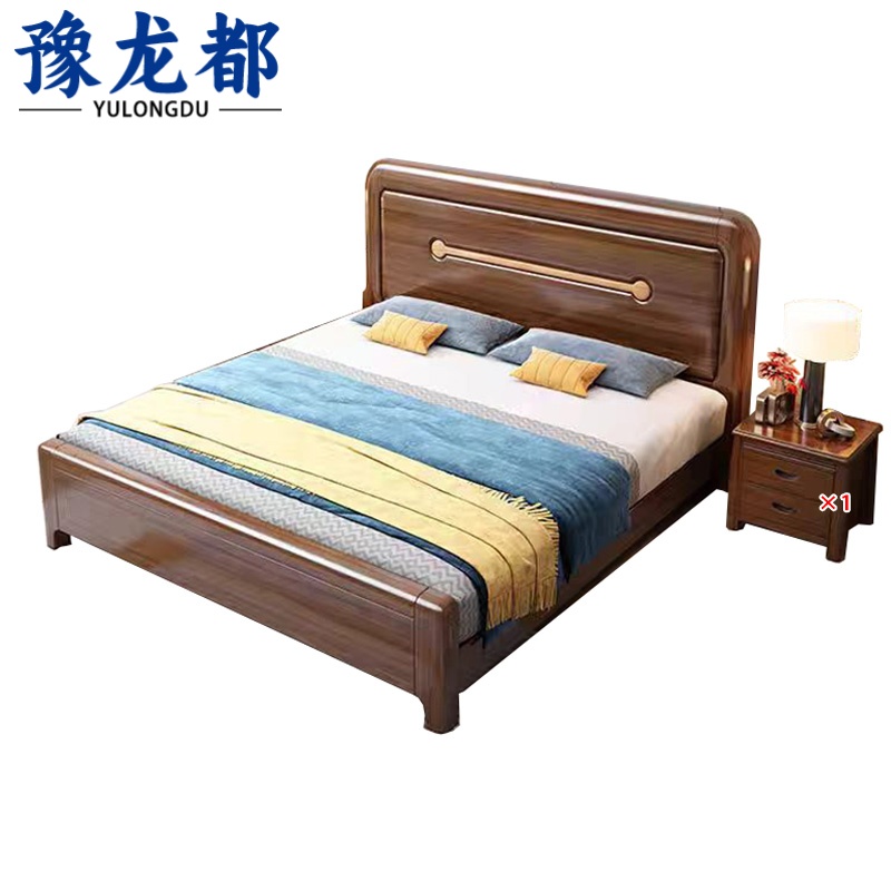 豫 龙都 床+床头柜 1.5米 套高清大图