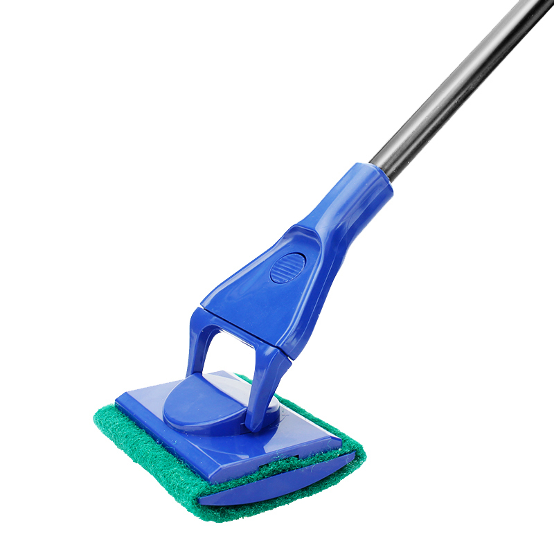 鱼缸清洁工具长柄鱼缸擦玻璃清洁刷子多功能水族箱长把刷子除藻视频