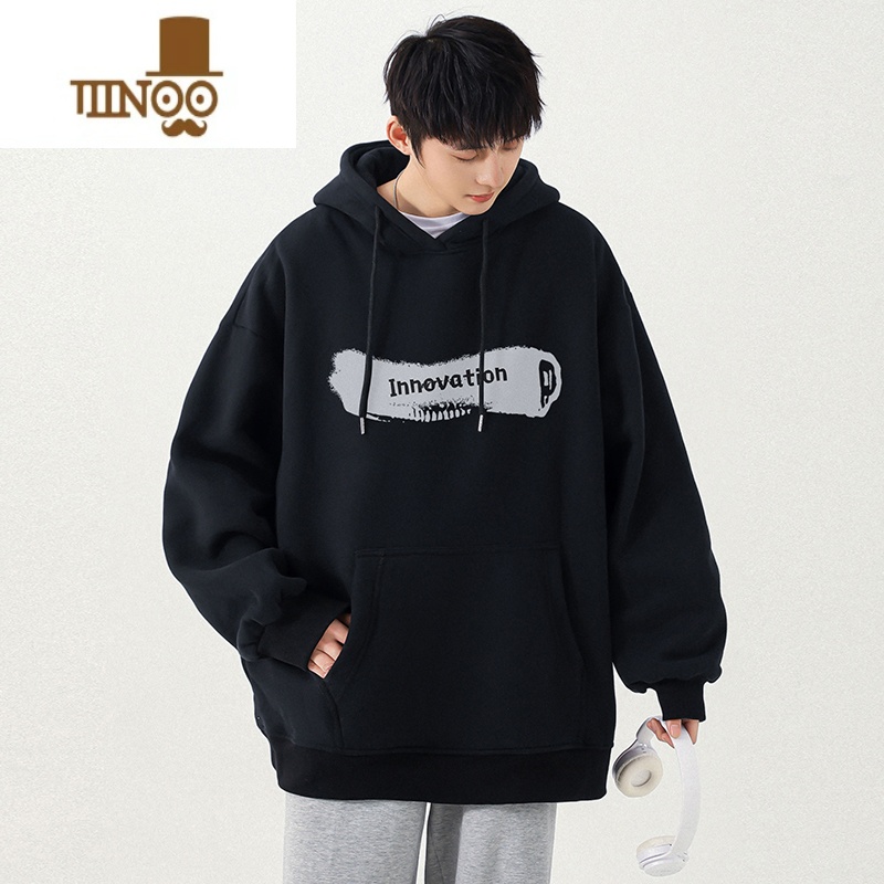 YANXU480g卫衣男2023新款美式潮牌复古连帽高街秋装打底上衣服高清大图