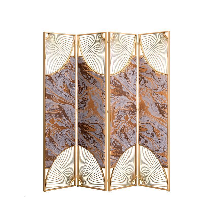 BONJEAN屏风中式隔断客厅折叠移动镂空简约现代小户型办公室家具铁艺折屏高清大图