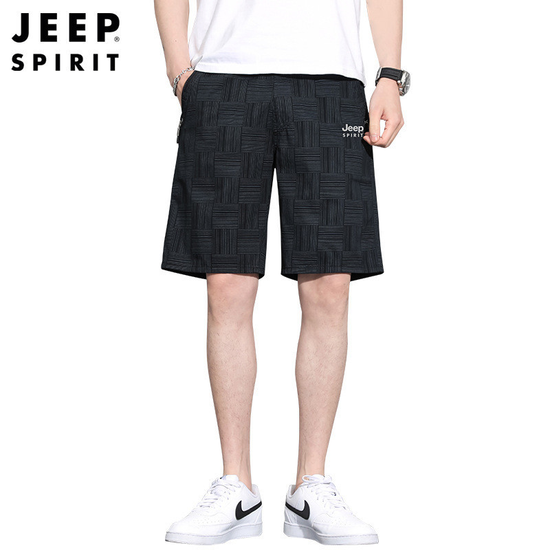 JEEP/吉普男夏季薄款裤子男五分裤宽松休闲短裤男户外运动
