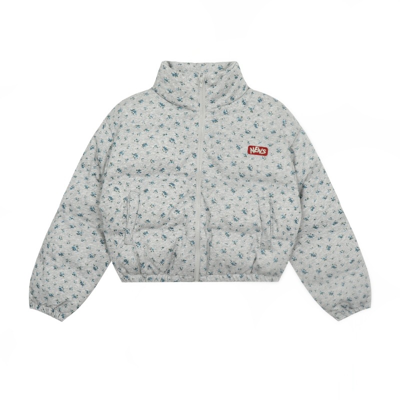 2025年女冬季棉服美式高级感小碎花满印棉衣宽松加厚保暖外套潮高清大图