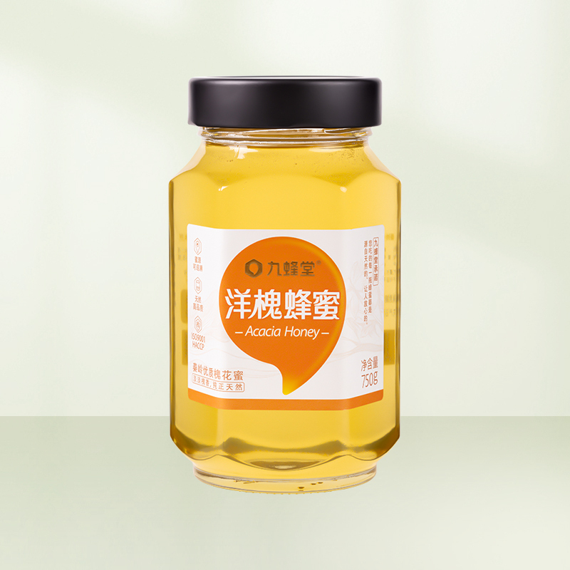 九蜂堂洋槐蜂蜜500g槐花蜜纯正自然源于蜂农自产蜂巢蜜 滋补蜂蜜 非百花蜜 自然成熟无添加