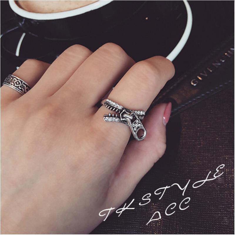 戒指饰品韩国韩版个性时尚立体拉链造型戒指指环YWHB7546送女朋友七夕情人节礼物