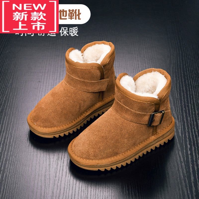 可莉允2022新款冬季儿童雪地靴女童男童冬靴雪地棉加绒加厚短靴防滑图片