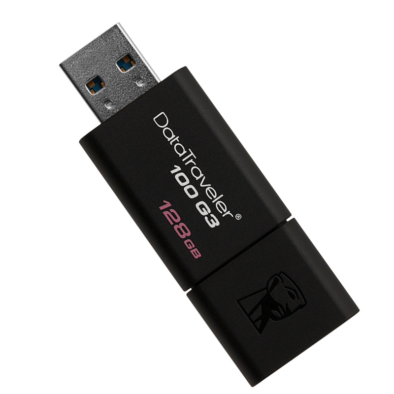 [精选]金士顿(Kingston)DT 100G3 128GB USB3.0 U盘 高速车载U盘 黑色 128GB
